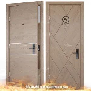 American standard soundproof interior wood door for apartment ul doors against fire proof hotel door design