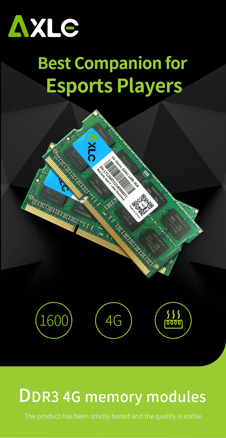 Axle 4GB DDR3 1600MHz Laptop Ram Modules Axle 4GB DDR3 1600MHz Laptop Ram Modules
