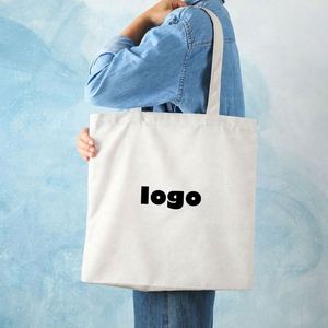 Sacs de courses en toile de coton réutilisables personnalisés en gros, sacs de courses pour supermarchés avec logo imprimé - Product Image 4