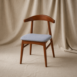 Chaise de salle à manger en bois de style mid-century modern avec assise en tissu rembourré pour la maison et les restaurants, chaise durable et confortable - Product Image 1