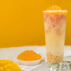 Hot Selling Bubble Tea Ingredients Popping Boba 1.3KG Passion Fruit Flavor Popping Pearls