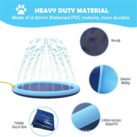 Tapis de jeu aquatique gonflable d'extérieur pour animaux de compagnie, en PVC, avec arroseur pour chien, jouet aquatique, tapis de bain anti-éclaboussures, sans BPA, antidérapant, grande taille pour chiens