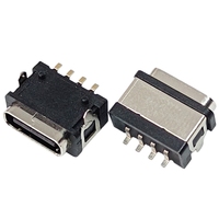 Connecteur USB Type C SMD 4 broches étanche à angle droit, prise femelle Type-C IP67, montage sur circuit imprimé 4 broches, 4 languettes de fixation, 2/4/6/16/24 broches, 3A