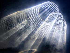 Anello cinetico <span class=keywords><strong>LED</strong></span> con argano <span class=keywords><strong>DMX</strong></span> <span class=keywords><strong>Led</strong></span> luce dinamica Club Bar illuminazione cinetica sollevamento fascio Club plafoniera - Product Image 2