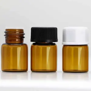 Essential oil tiny glass vials 2ml with orifice reducer plastic cap