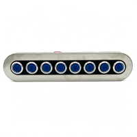 Panneau de commande marin étanche en acier inoxydable 4/6/8 boutons avec interrupteur à bouton-poussoir 19 mm, LED bleue illuminée et porte-fusible intégré