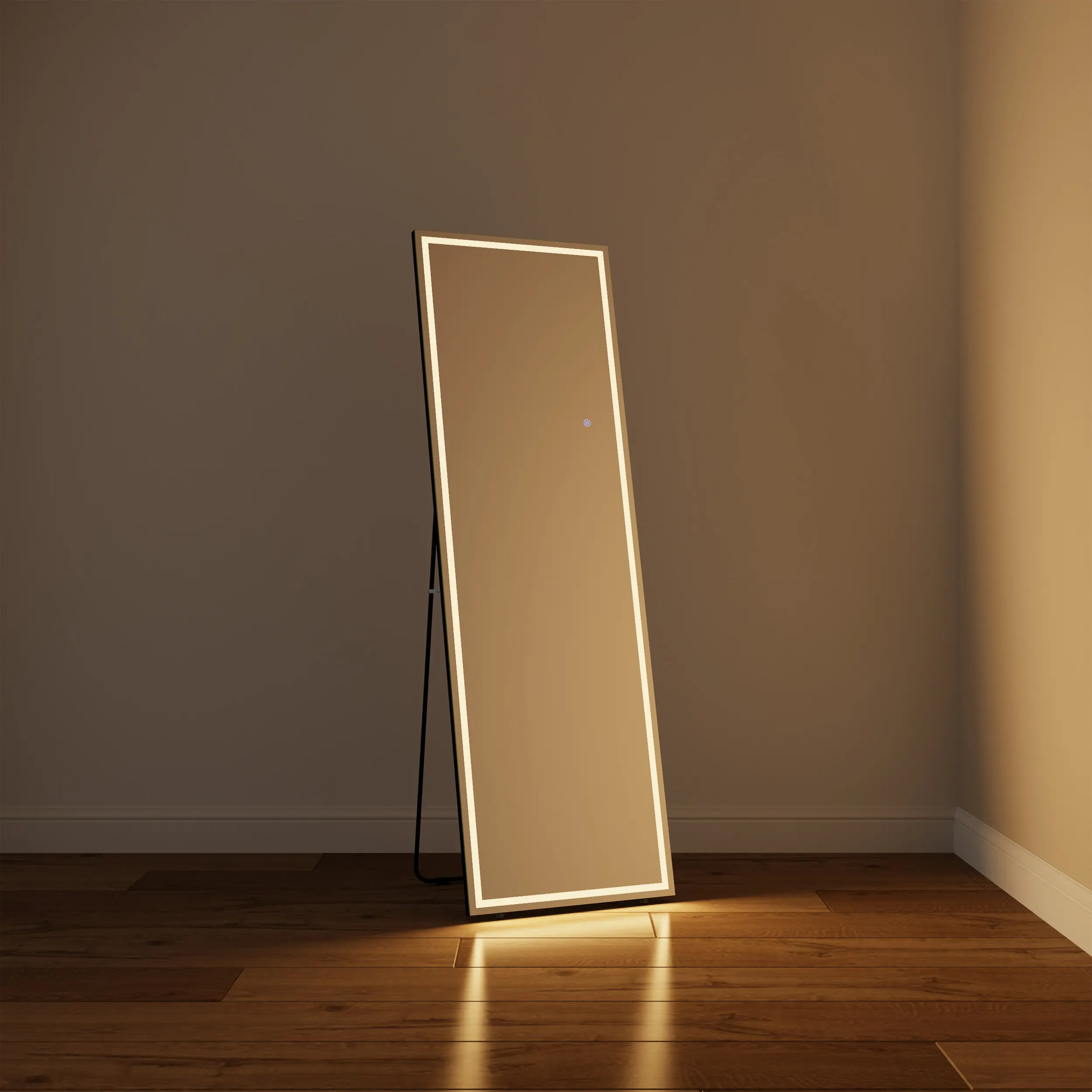 Wholesale Decorative 3 Colors Dimming Body Dressing Full Length With Led Light Standing Bedroom Living Room Floor Mirror