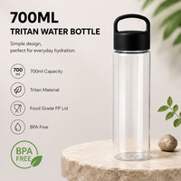 Bouteille d'eau transparente en gros de 600 ml, contenant en plastique pour boissons, impression personnalisée couleur et emballage