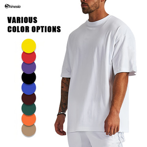 Shinesia Men's Vintage Fit Crewneck Tee Shirt 100% Cotton Anti-Wrinkle <strong>Bamboo</strong> <strong>Fiber</strong> Customizable Logo Design T Shirt - Product Image 3