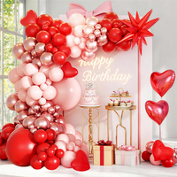 Kit de ballons en aluminium cœur rouge rose romantique, ballons Mylar à explosion, ballons confettis pour la Saint-Valentin, mariage, anniversaire de fille