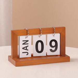 Wholesale Factory Cheap <strong>Wooden</strong> French Wood Birthday Calendar <strong>Desk</strong> for Classic Standing Everyday Use - Product Image 1