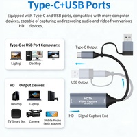 Tarjeta de Captura de Video HDTV 4K 30FPS, Tipo-C USB 3.0, Cámara de Transmisión en Vivo para Juegos, Grabadora de TV para Mac OS, OBS, Xbox, Videoconferencias