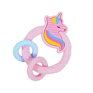Mordedor infantil de silicona sin BPA con diseño de unicornio, juguete suave para <span class=keywords><strong>dientes</strong></span>, calmante y masticable, seguridad, primer juguete para bebés - Product Image 3