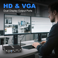 Mini PC Industrial Sin Ventilador Eglobal J5005, 2x RJ45 Giga LAN, Computadora Integrada Compacta, Doble RS232 COM, SSD M.2 NVME/MSATA, Win10 PXE