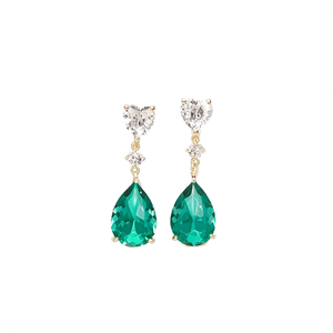 Pendientes de Cristal E1871 con Forma de Gota de Agua Azul Marino, Engaste de Garra, Joyería Clásica para Mujer, Estilo Fiesta - Product Image 1