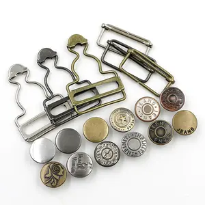 Buckle Clips Customized Logo Cool Jeans Clip Metal Adjuster Suspender Buckle