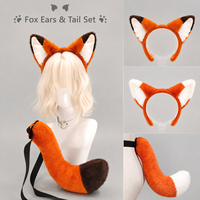 Serre-tête d'Halloween avec oreilles de renard, accessoires pour fêtes et spectacles, ensemble oreilles et queue de renard Nick Wilde