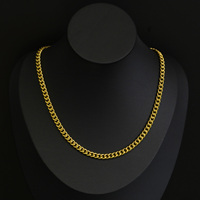 Nouveau Collier Homme Chaîne Maille Cubaine Plaqué Or 18K 5,5 mm avec Fermoir Bouton Croisé Style Miami Sportif Massif pour Usage Quotidien