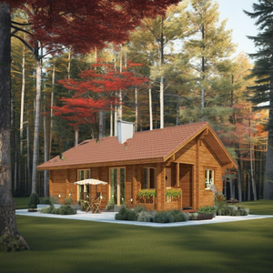 Cabaña de Madera Prefabricada, Villa de Madera Prefabricada con Cochera para Uso como Casa de Madera - Product Image 1