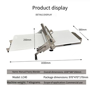 Máquina Laminadora de Masa Manual Comercial, Mini Laminadora de Masa para Croissants, Rodillo de Grosor Ajustable para Pan, <span class=keywords><strong>Pizza</strong></span>, <span class=keywords><strong>Pasta</strong></span>, Uso Doméstico en Panadería - Product Image 6