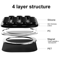 Support de téléphone magnétique détachable aux couleurs Morandi, coque de téléphone en silicone liquide, fixation multi-surfaces, poignée mains libres