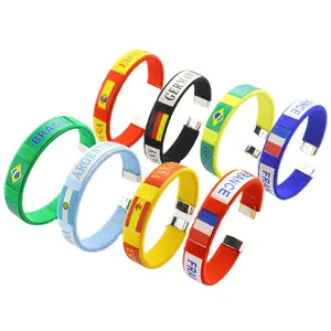 Bracelets tressés personnalisés les moins chers Propre bracelets promotionnels avec message ou logo Bracelet de poignet personnalisé de haute qualité