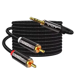 3.5mm Male to 2RCA Male Auxiliary Stereo Audio Y Splitter Smartphones