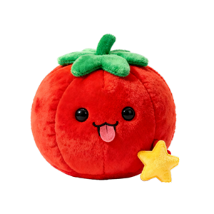 Ensemble de peluches mignonnes en forme de fruits, pêche et tomate, deux tailles, matière en polyester moelleuse, décoration de bureau adorable, cadeau doux pour les enfants et les adolescents - Product Image 1