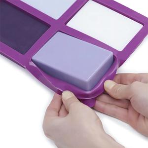 Bar <strong>Soap</strong> <strong>Molding</strong> Thick and Durable Rectangle Silicone with Flat Sides and Smooth Lines Silicone 4 Cavities Custom Logo Moulds