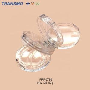 Empty <b>Blush</b> Container Makeup Crystal Compact case Containers Oem Transparent Round Empty Press Powder case Free Samples - Product Image 5