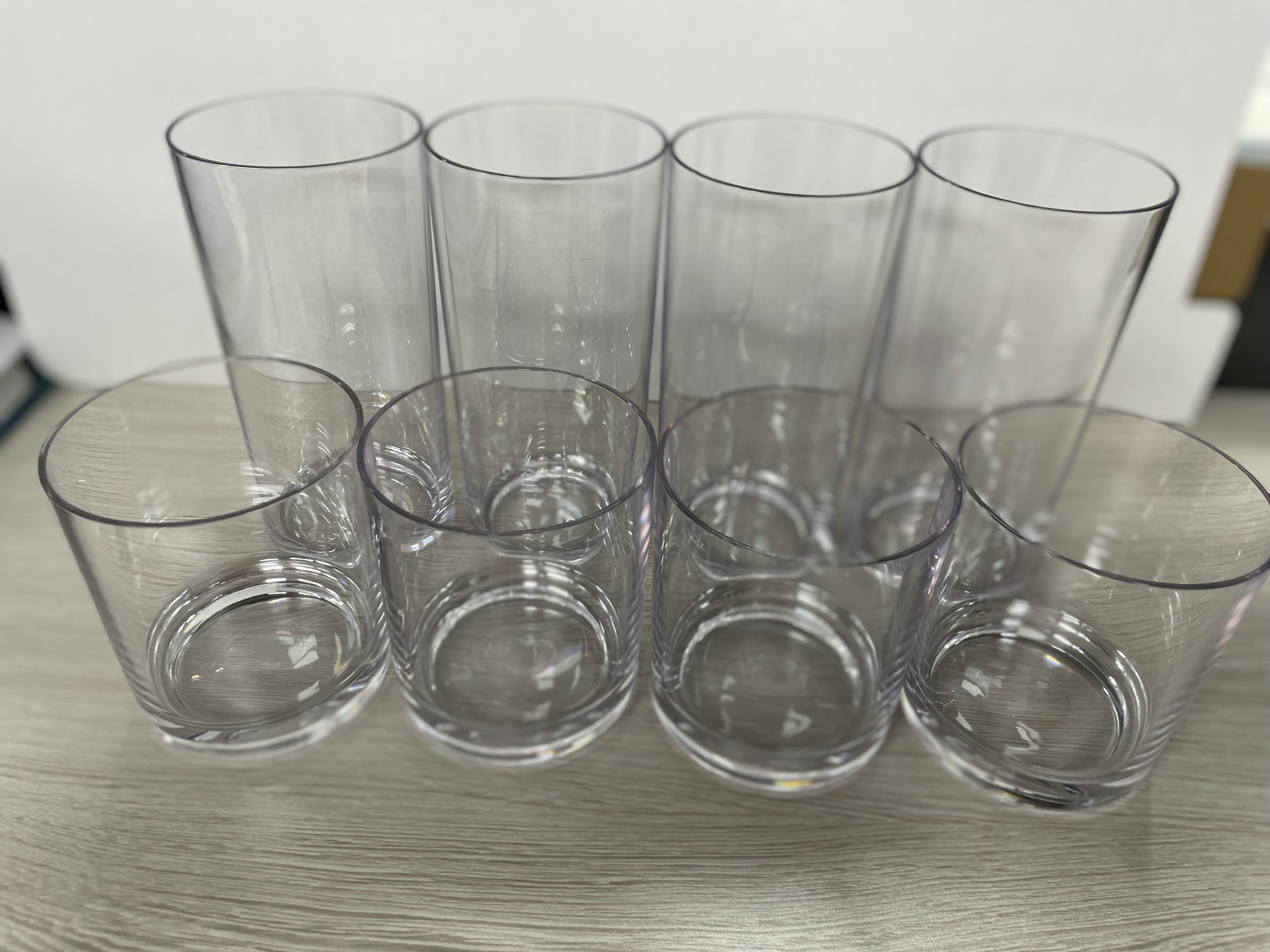 Stackable Plastic Cups - Clear Tumblers 12 & 16 Ounce