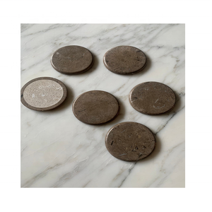 Posavasos en forma redonda de mármol Coral Natural, juego de 6 - Product Image 6