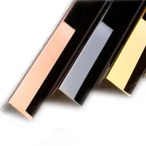 스테인리스 가장자리 트림 패널 U T L 프로파일 골든 1.5m 금속 스트립 스테인레스 스틸 실내 장식 벽 프로텍터