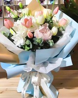 Grosir kertas pembungkus bunga warna polos gulungan kertas seni berlapis PE kedap air untuk pembungkus buket untuk toko bunga