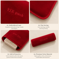 Pochette en velours personnalisée pour mini-trousse de maquillage, rouge à lèvres, fond de teint, cosmétiques, avec logo personnalisé, solution de rangement résistante aux chocs