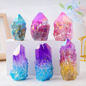 Wholesale Healing Natural clear Quartz Electroplated Aura Pineapple <b>Crystal</b> <b>Cluster</b> - Product Image 5