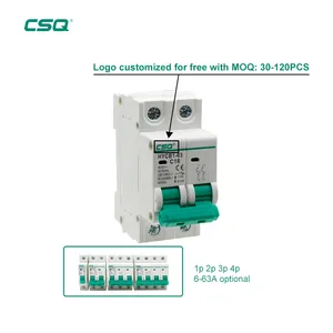 Disyuntores miniatura CSQ de 125 amperios 1 polo Mcb 63A 1 P Control remoto eléctrico Disyuntor de 40 amperios C20 64A Sobrecarga