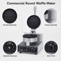 Gaufrier Commercial Professionnel en Acier Inoxydable Premium avec Contrôle de Température et Revêtement Antiadhésif pour la Cuisson de Grandes Quantités