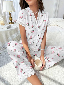 Woman Nightgown Nighty <strong>Nightwear</strong> Printed Comfortable Women Pajamas Set Clothing - Product Image 3