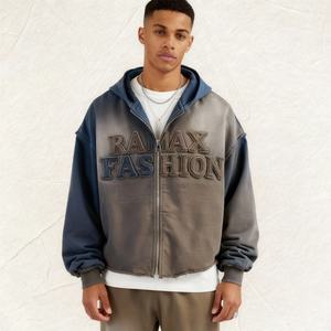 Sudadera con Capucha de Gamuza Gruesa para Hombre, Estampado 3D en Relieve, Diseño Personalizado, Estilo Vintage Lavado al Ácido, Proveedor Verificado de Ropa Urbana - Product Image 2