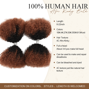 Originea 9a Afro Kinky Cabello Humano en Paquetes, Doble Trama, Extensiones de Cabello Humano para Crochet, Rastas y Trenzas - Product Image 2