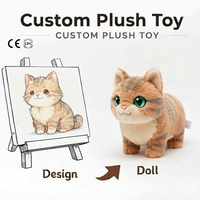 Peluches personnalisées d'usine OEM, chat en peluche aux grands yeux scintillants, animaux en peluche, mini-jouets promotionnels en polyester pour enfants