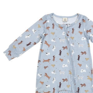 Bebé bebé niño cachorro estampado niños al por mayor mameluco de manga larga con cremallera mono niño RTS Ropa conjunto niño Niño Burbuja - Product Image 2