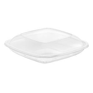 Ensaladera cuadrada de gran capacidad de 1450CC, contenedor de PET transparente reciclable de dos piezas al por mayor, multiusos para almacenamiento de fideos - Product Image 1