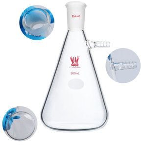CS Labglass Vetreria da Laboratorio Personalizzata, Campana di Filtrazione Sottovuoto in Vetro Borosilicato a Parete Spessa con Giunto Standard e Braccio Laterale - Product Image 3