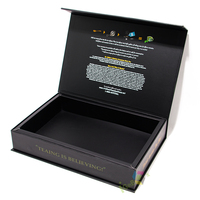 Negro mate de lujo con caja de embalaje UV Spo brillante Caja de regalo magnética con tapa