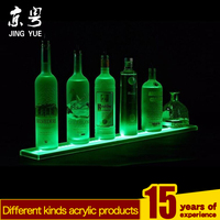Support d'affichage moderne pour bouteilles de vin en acrylique LED avec lumière scintillante pour la décoration de bar à champagne, étagère flottante