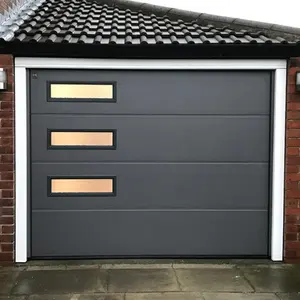 Porta de garagem dobrável automática, painel nivelado para casas com abridor e peças