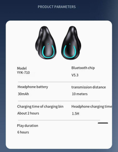 Écouteurs intra-auriculaires YYK 710 à clip d'<span class=keywords><strong>oreille</strong></span>, Bluetooth 5.3, étanches IPX7, avec double microphone et réduction du <span class=keywords><strong>bruit</strong></span> pour les appels, pour le sport - Product Image 6