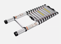 Échelle télescopique ultra-légère en alliage d'aluminium, capacité de charge de 150 kg, 9 marches, portable pour appartement, supermarché, salle de sport, atelier